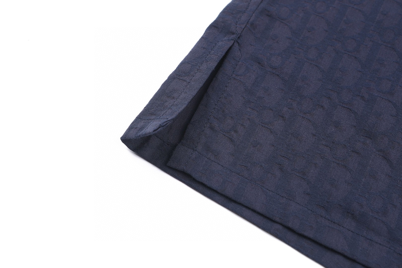 DIOR 迪奥 暗纹立体提花logo衬衫 夏季 短袖 蓝色 B0 683C546A3219-C585