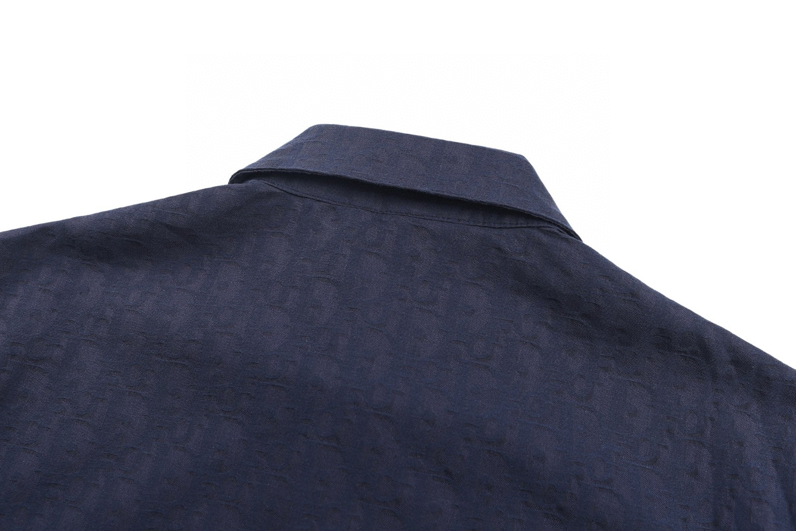 DIOR 迪奥 暗纹立体提花logo衬衫 夏季 短袖 蓝色 B0 683C546A3219-C585