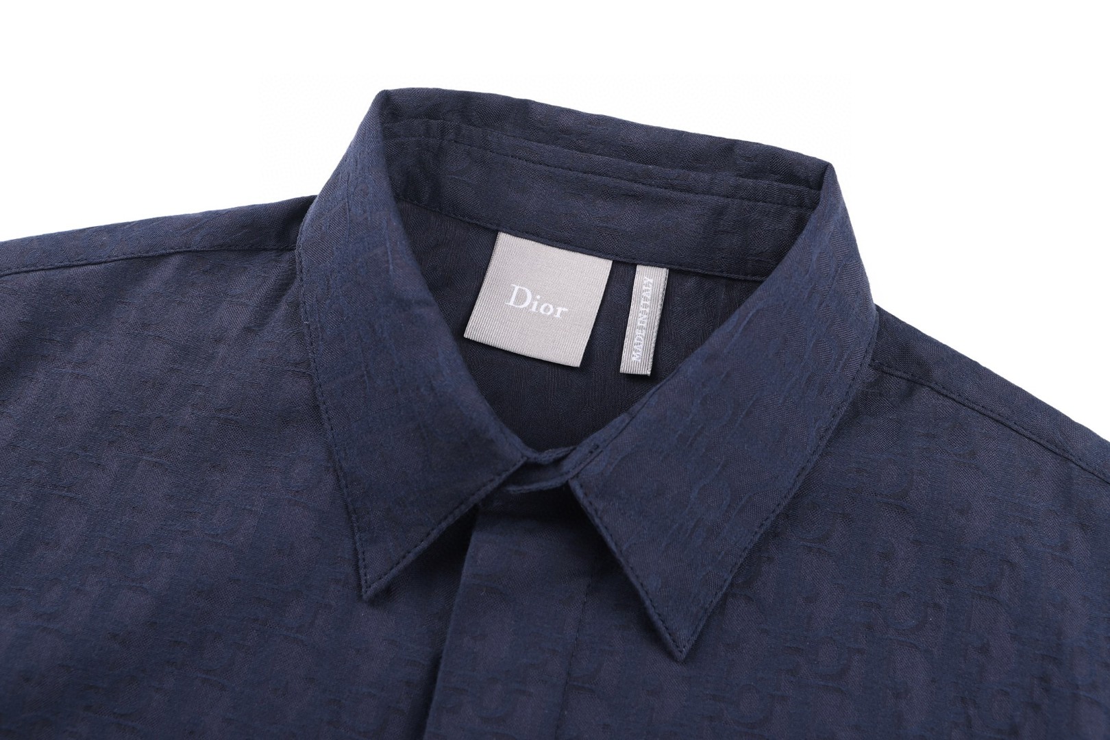 DIOR 迪奥 暗纹立体提花logo衬衫 夏季 短袖 蓝色 B0 683C546A3219-C585