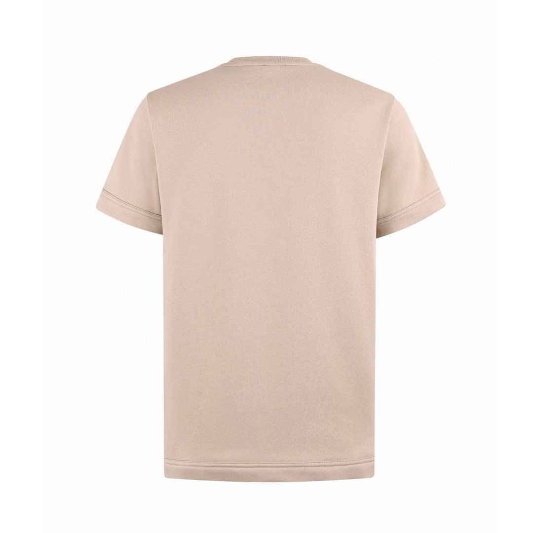 Moncler 蒙口 皮革饰边口袋圆领短袖 T恤 夏季 黑色 米杏色 A0 L10918C0005089BD5999
