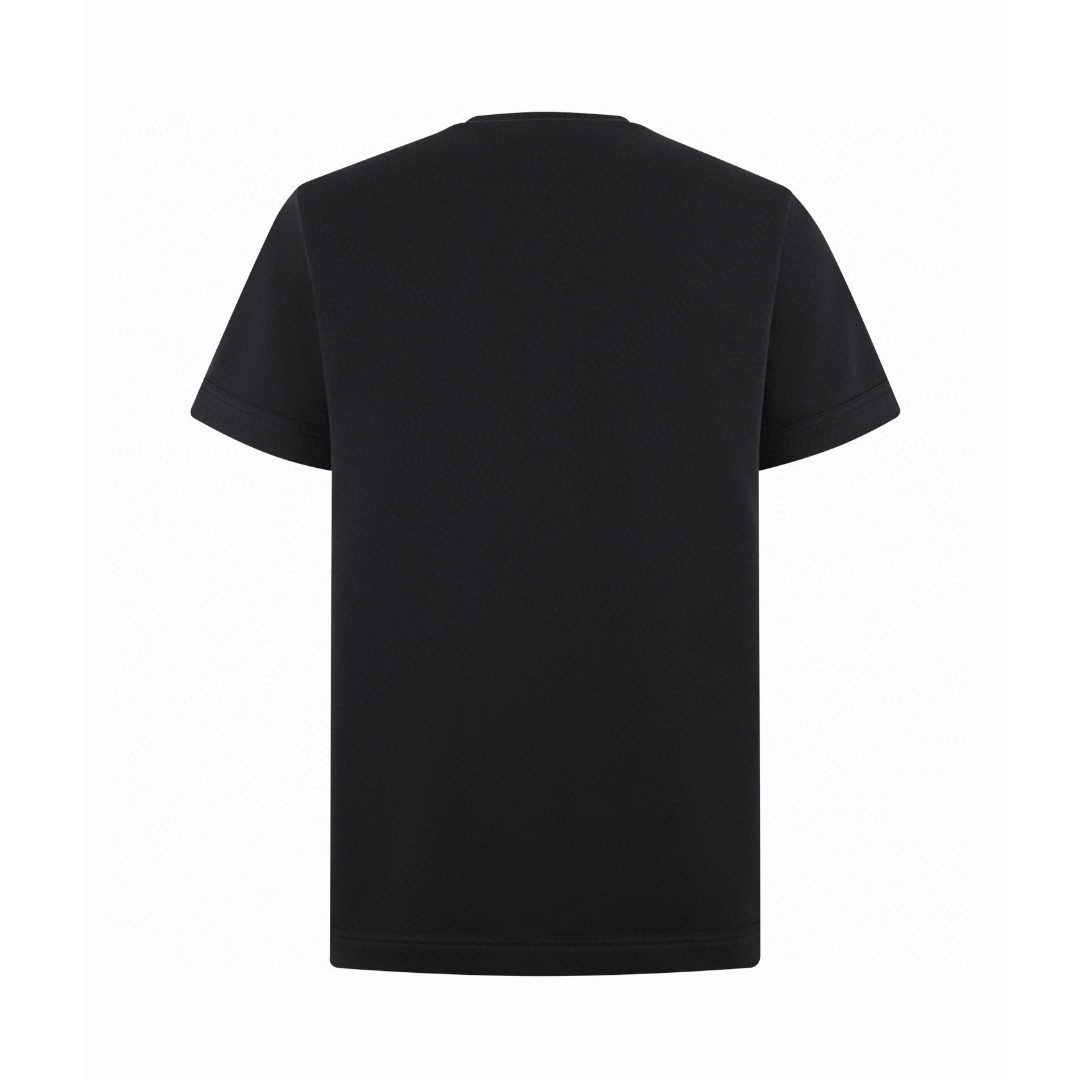 Moncler 蒙口 皮革饰边口袋圆领短袖 T恤 夏季 黑色 米杏色 A0 L10918C0005089BD5999