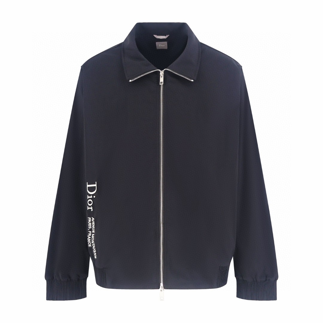 DIOR 迪奥 字母标识刺绣尼龙立领拉链夹克 外套 长袖 黑色 B5 683C572A2031-C981