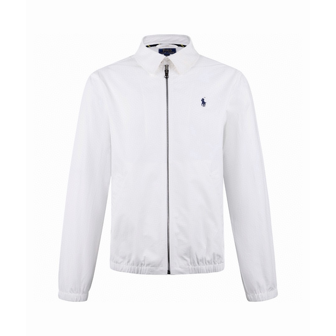 Ralph Lauren 拉夫劳伦 小马刺绣拉链夹克 外套 长袖 白色 B0 710A12636-001