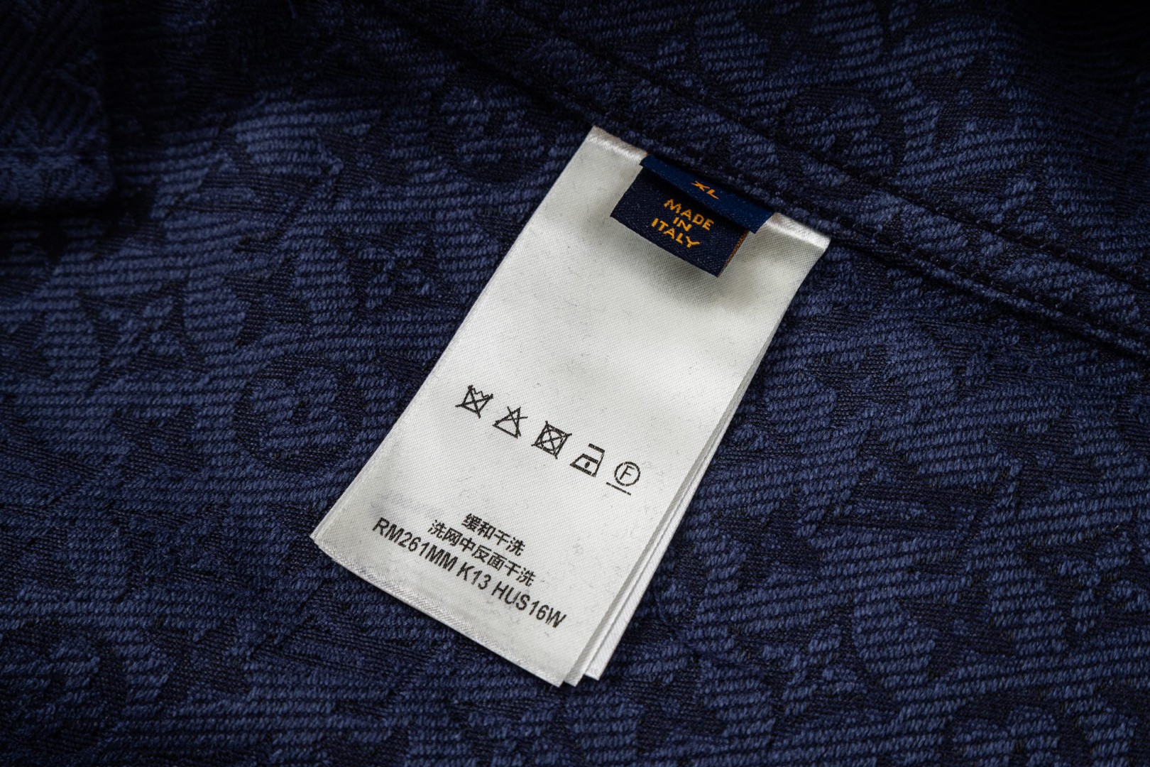 LOUIS VUITTON 路易威登 LV 提花满印牛仔衬衫 短袖 外套 蓝色 B0