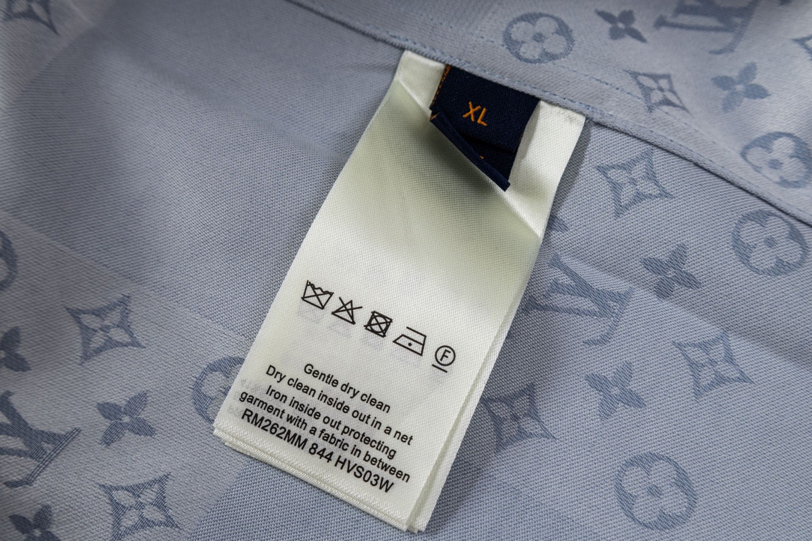 LOUIS VUITTON 路易威登 棋盘格满印提花衬衫 短袖 外套 蓝色 B0 1AK77N