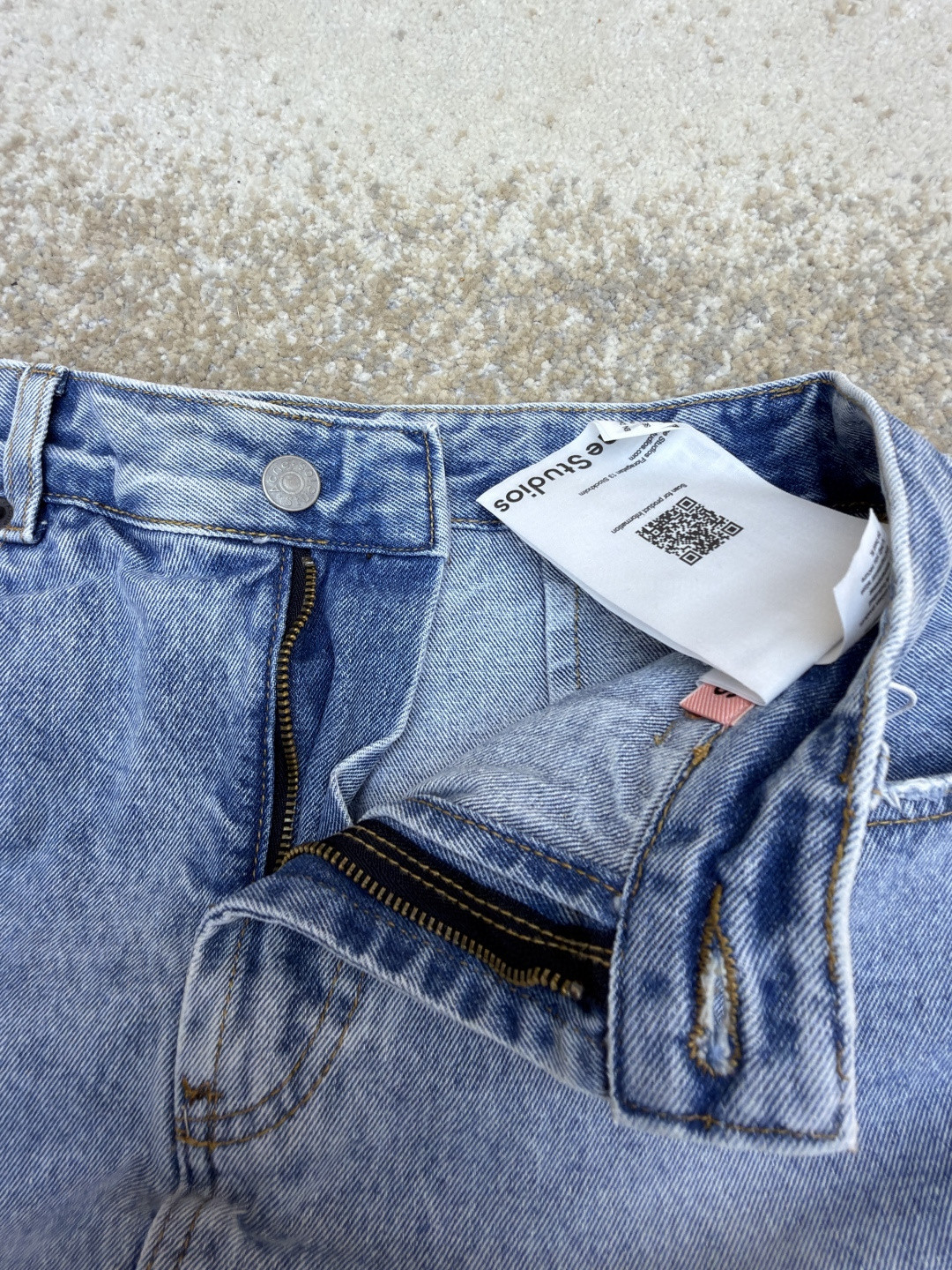 Acne Studios 假两件牛仔裙裤 长裤 裤子 女款 蓝色 B5 