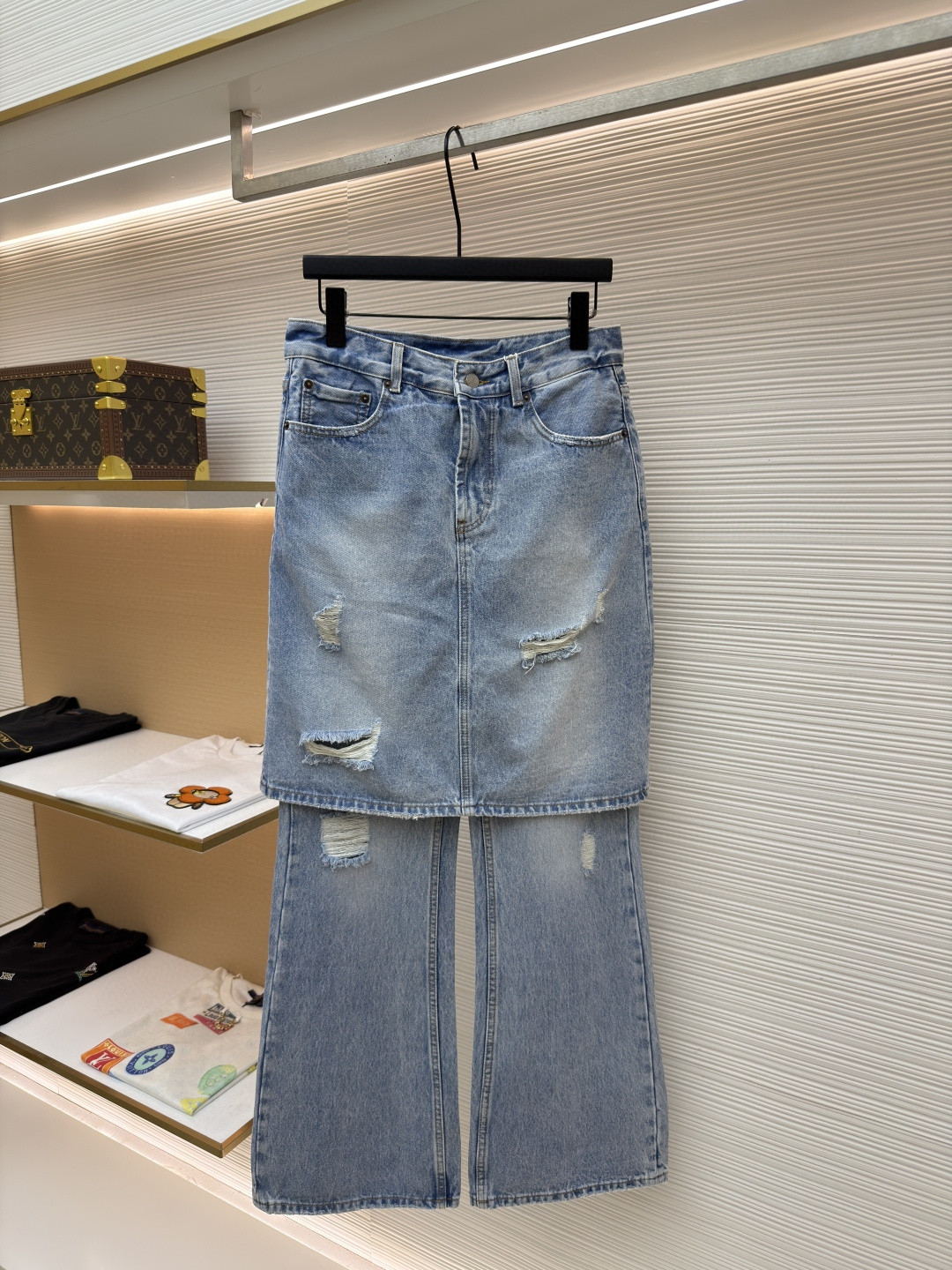Acne Studios 假两件牛仔裙裤 长裤 裤子 女款 蓝色 B5 