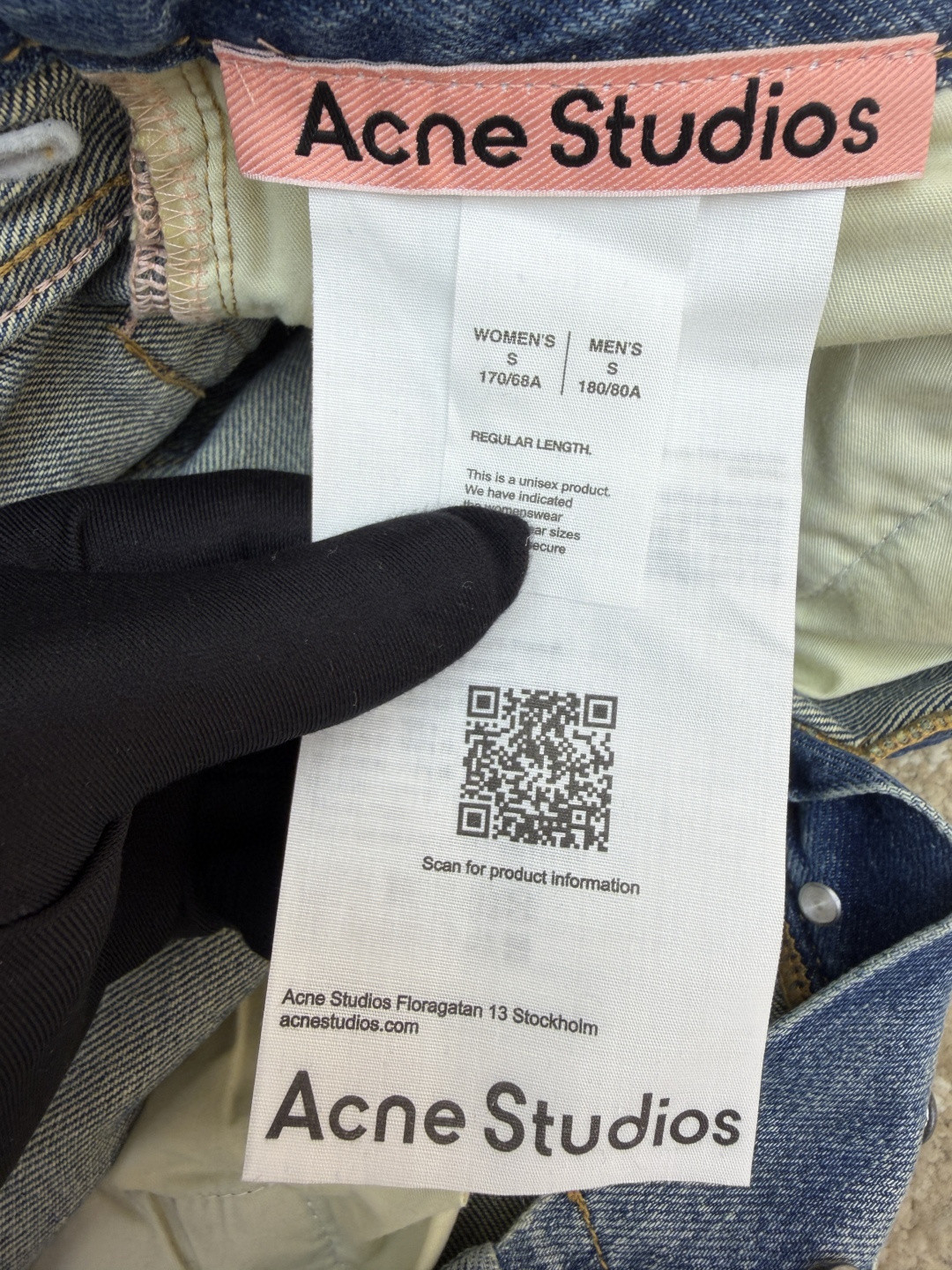 Acne Studios 做旧破洞牛仔裤 长裤 裤子 蓝色 B0 