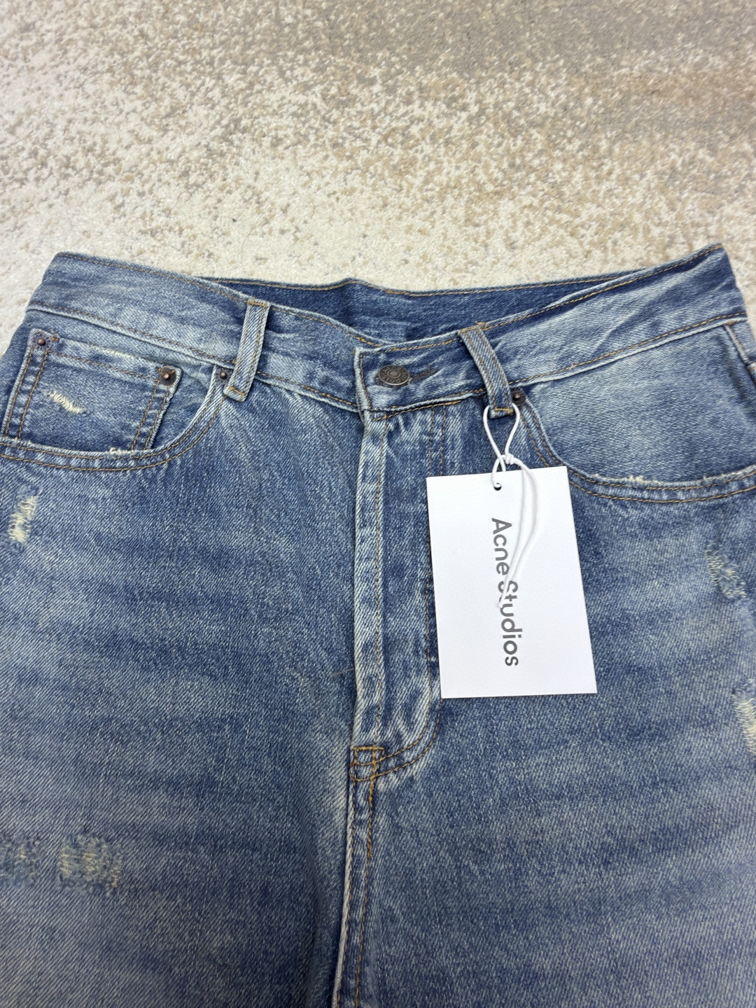 Acne Studios 做旧破洞牛仔裤 长裤 裤子 蓝色 B0 
