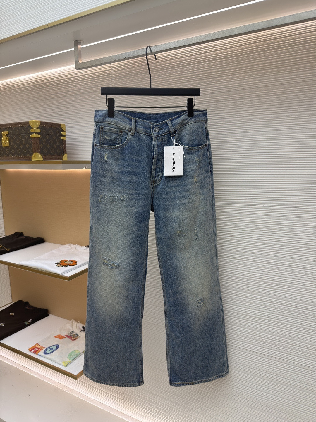 Acne Studios 做旧破洞牛仔裤 长裤 裤子 蓝色 B0 