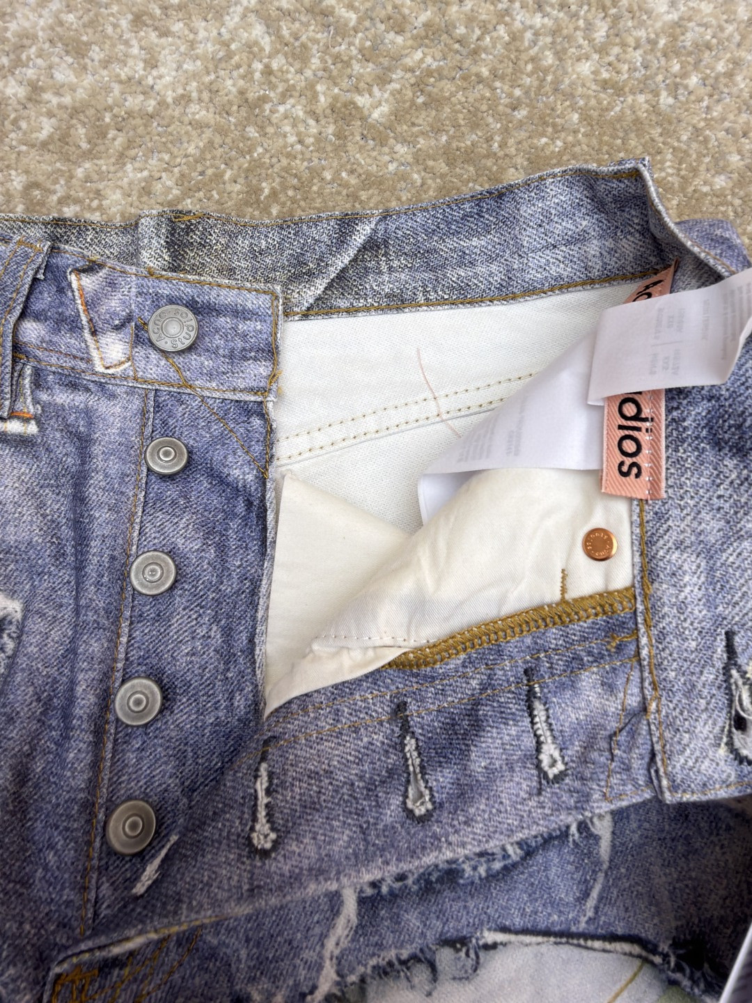 Acne Studios 仲夏胶囊系列 玫瑰花卉错视印花牛仔裤 长裤 裤子 蓝色 B0 CK0141-AFY