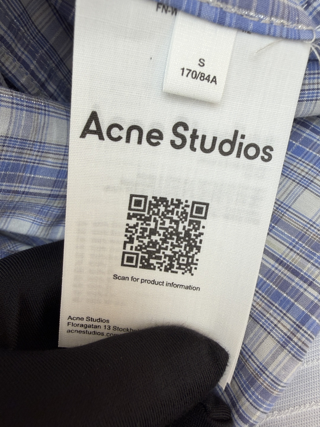 Acne Studios 标签格纹短裤 休闲裤 裤子 蓝色 A5 B80042-BHN