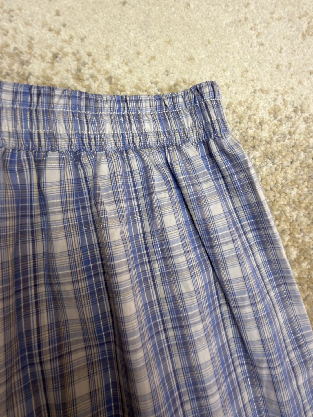 Acne Studios 标签格纹短裤 休闲裤 裤子 蓝色 A5 B80042-BHN