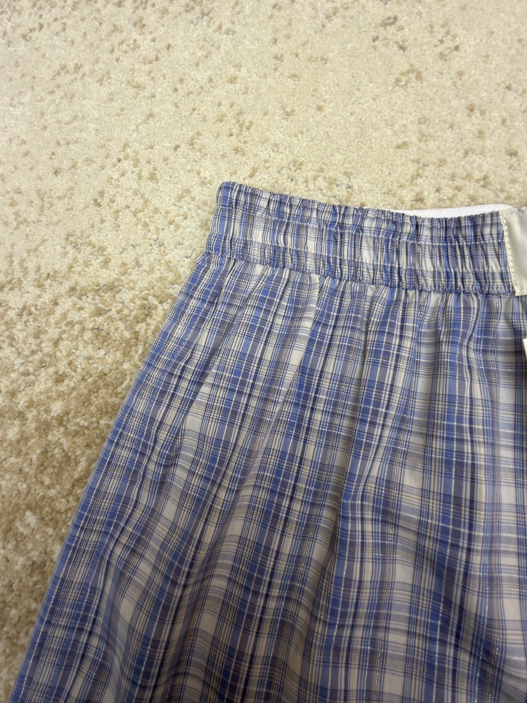Acne Studios 标签格纹短裤 休闲裤 裤子 蓝色 A5 B80042-BHN