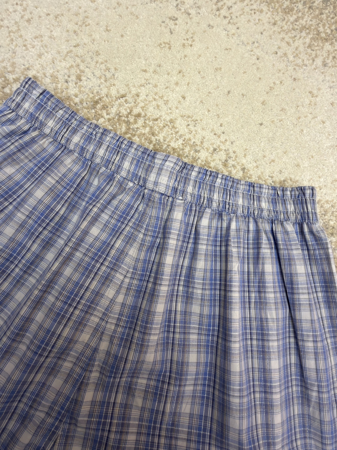 Acne Studios 标签格纹短裤 休闲裤 裤子 蓝色 A5 B80042-BHN