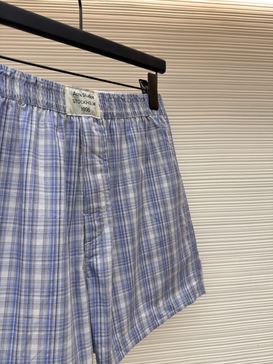 Acne Studios 标签格纹短裤 休闲裤 裤子 蓝色 A5 B80042-BHN