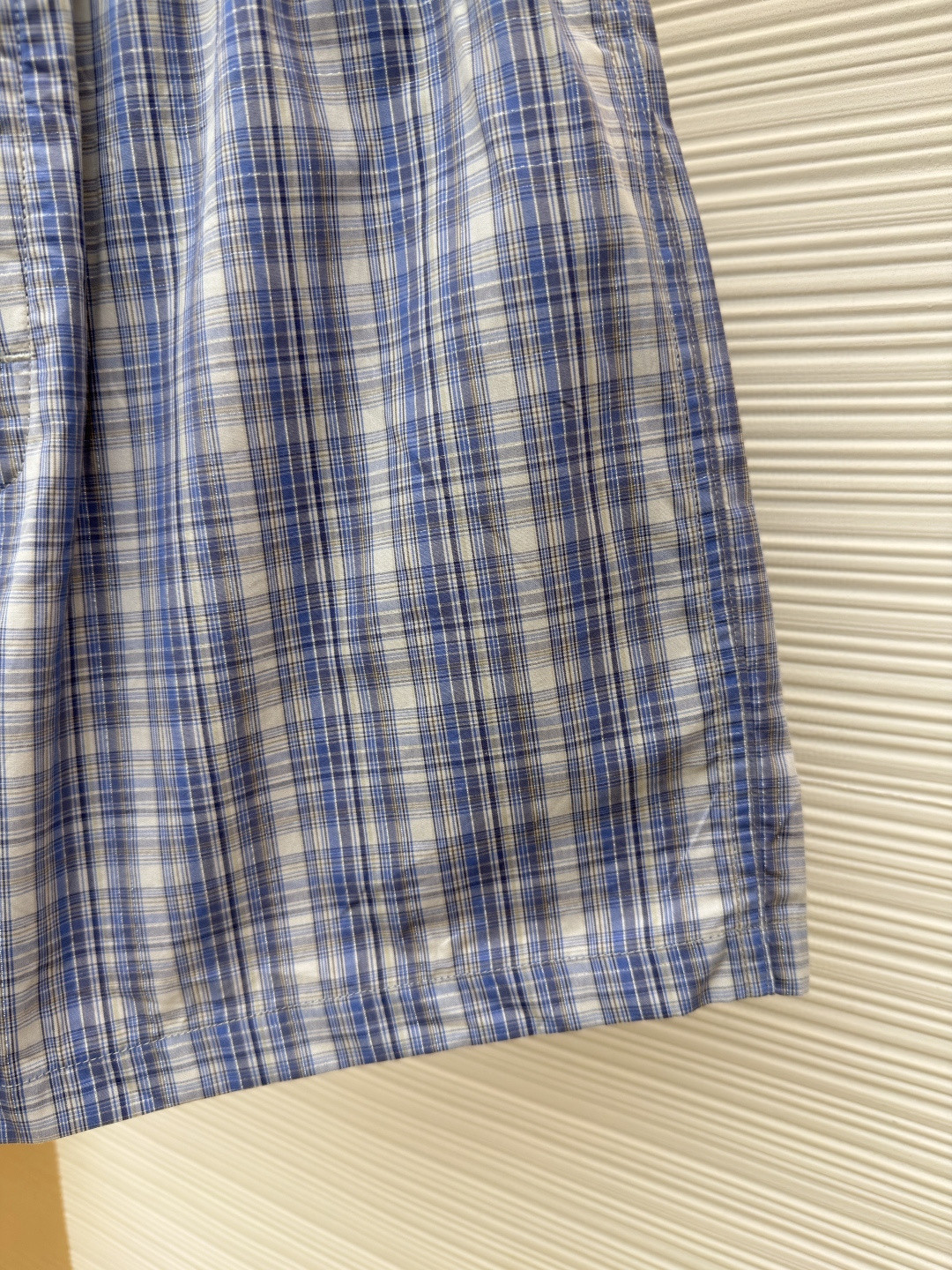Acne Studios 标签格纹短裤 休闲裤 裤子 蓝色 A5 B80042-BHN