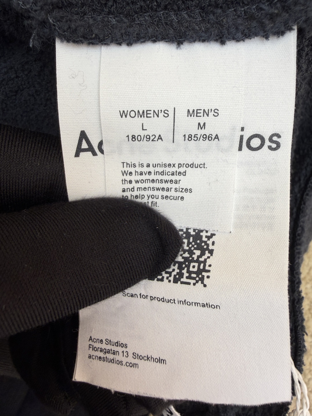 Acne Studios 喷绘复古抓绒松紧腰运动裤 短裤 休闲裤 裤子 黑色 B0 CE0094-BM0