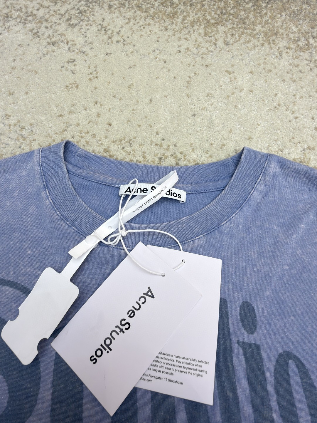 Acne Studios 1996宽松字母数字印花圆领T恤 打底衫 长袖 白色 蓝色 A5 AL0512-AEG