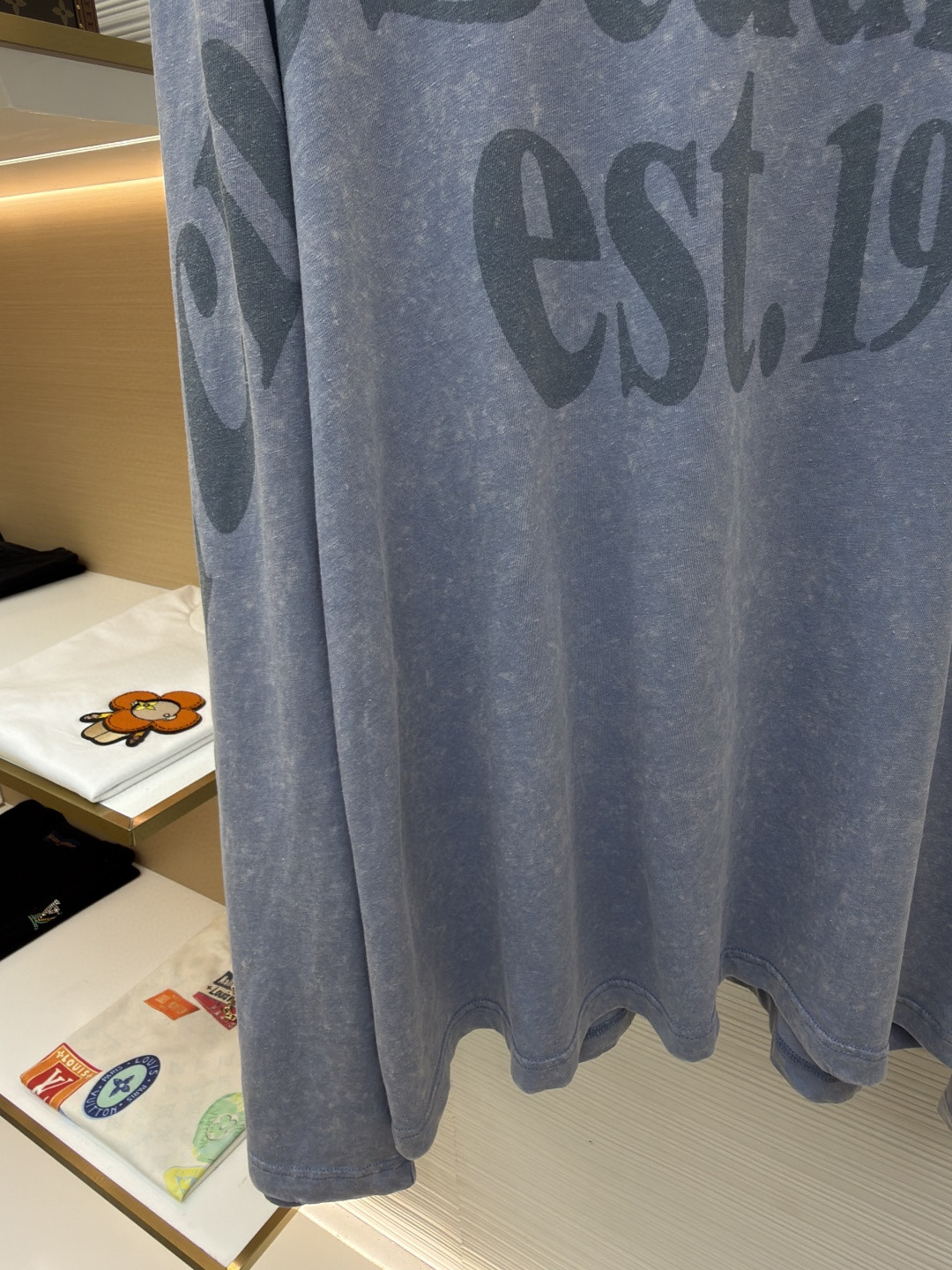 Acne Studios 1996宽松字母数字印花圆领T恤 打底衫 长袖 白色 蓝色 A5 AL0512-AEG