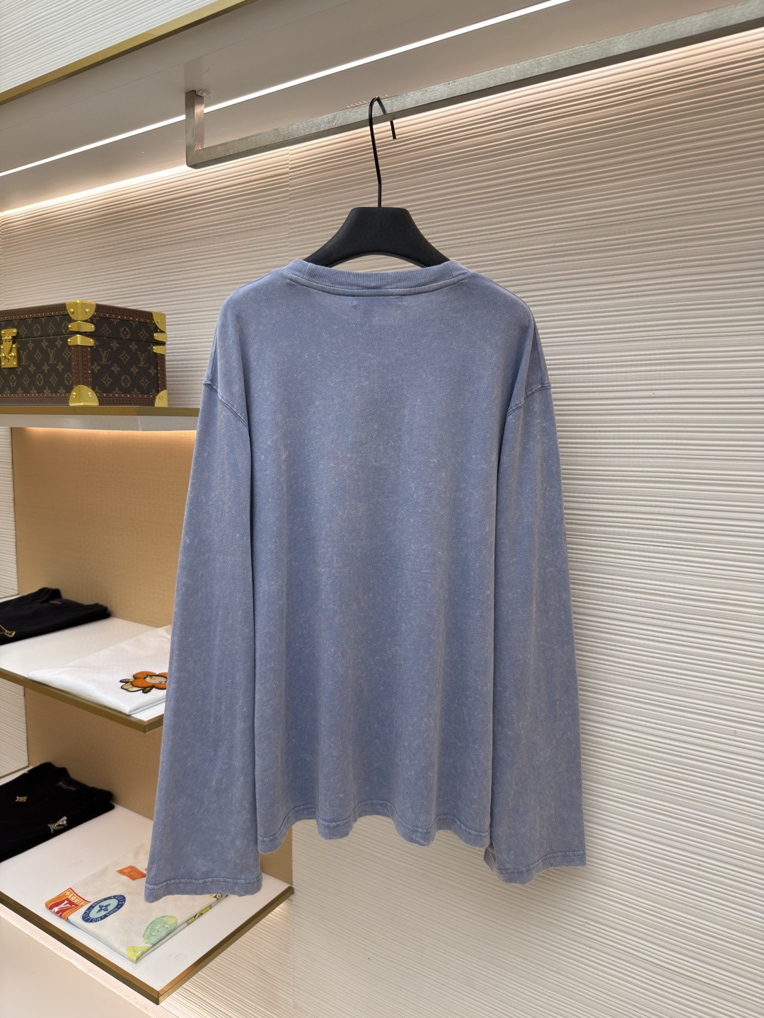 Acne Studios 1996宽松字母数字印花圆领T恤 打底衫 长袖 白色 蓝色 A5 AL0512-AEG