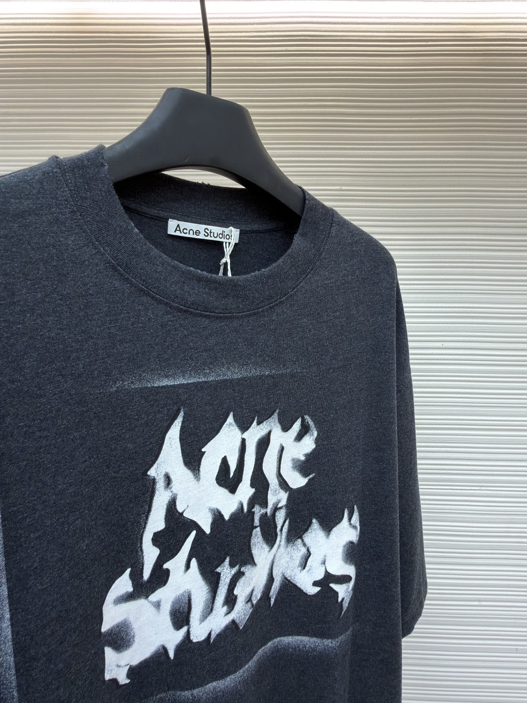 Acne Studios 喷绘字母圆领T恤 短袖 黑色 A0 BL0430-BM0