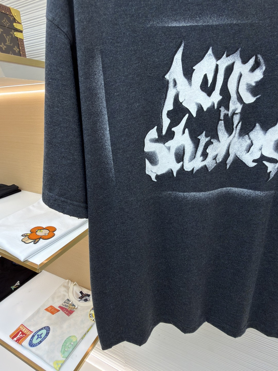 Acne Studios 喷绘字母圆领T恤 短袖 黑色 A0 BL0430-BM0