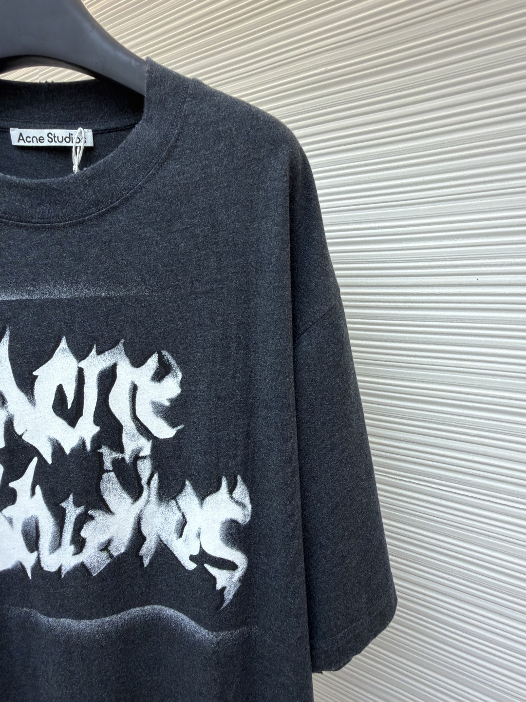 Acne Studios 喷绘字母圆领T恤 短袖 黑色 A0 BL0430-BM0