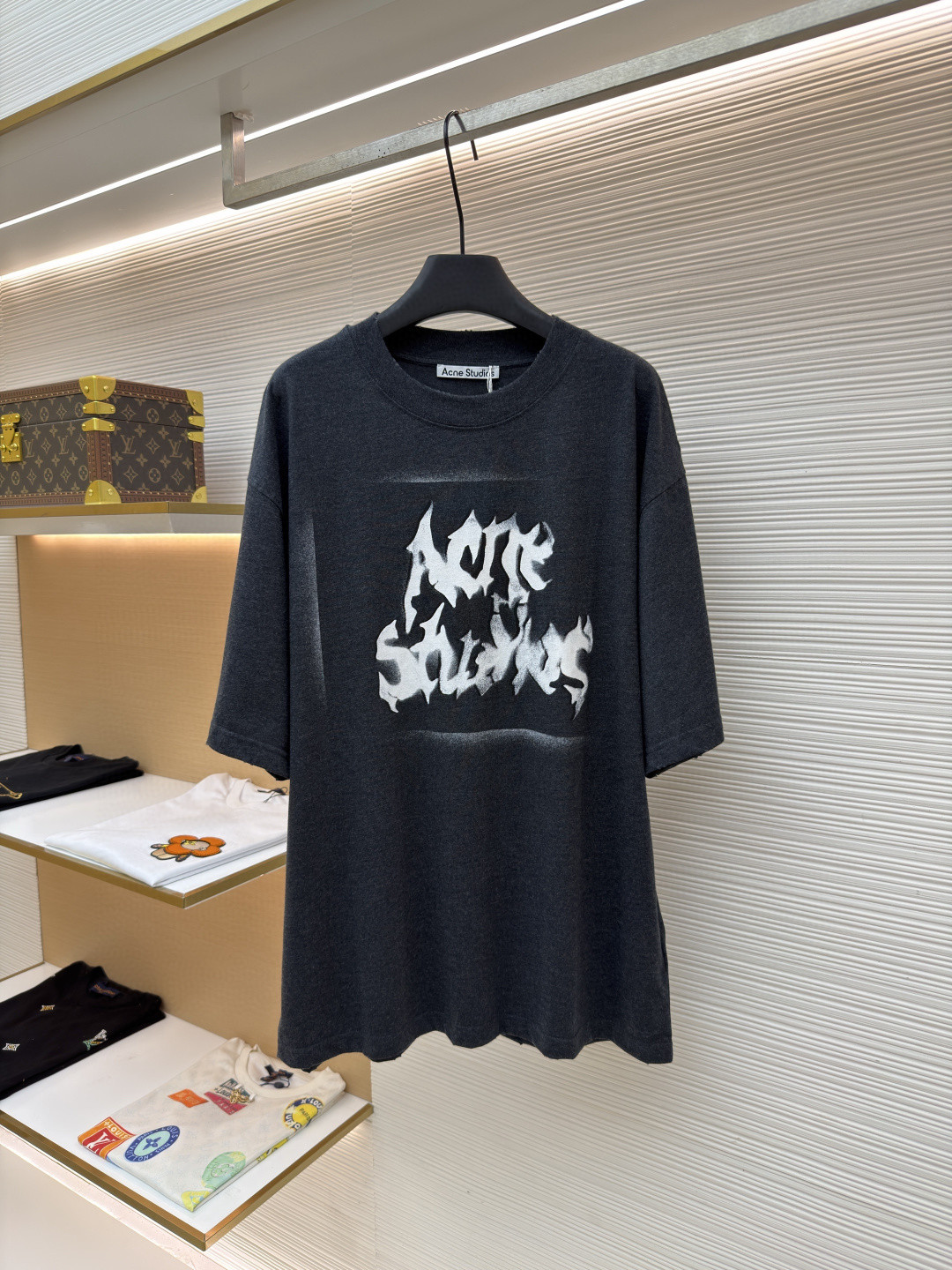 Acne Studios 喷绘字母圆领T恤 短袖 黑色 A0 BL0430-BM0