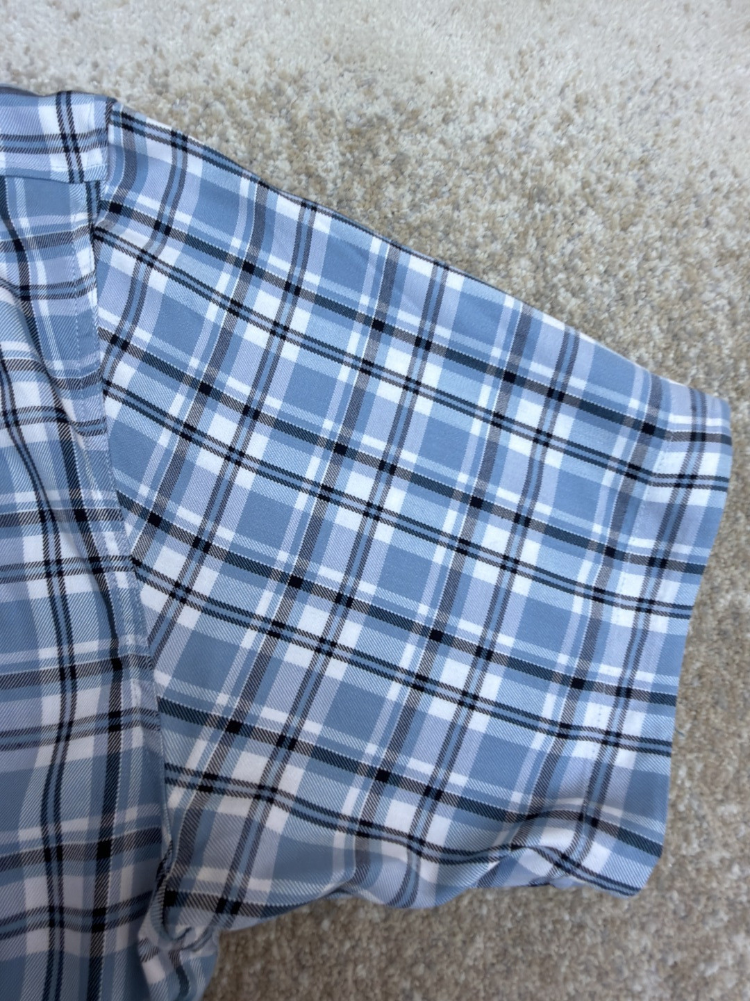 Acne Studios 1996蓝白格纹衬衫 短袖 外套 A7 BB0701-DXB