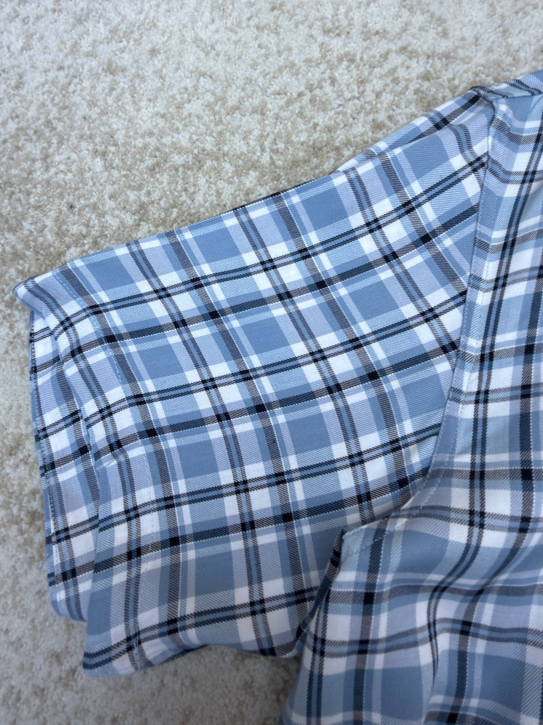 Acne Studios 1996蓝白格纹衬衫 短袖 外套 A7 BB0701-DXB