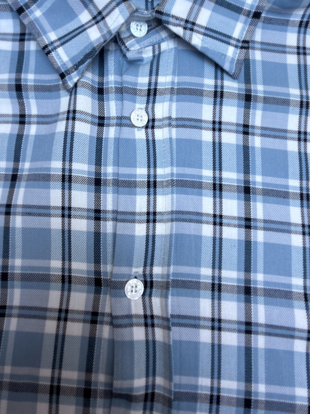 Acne Studios 1996蓝白格纹衬衫 短袖 外套 A7 BB0701-DXB