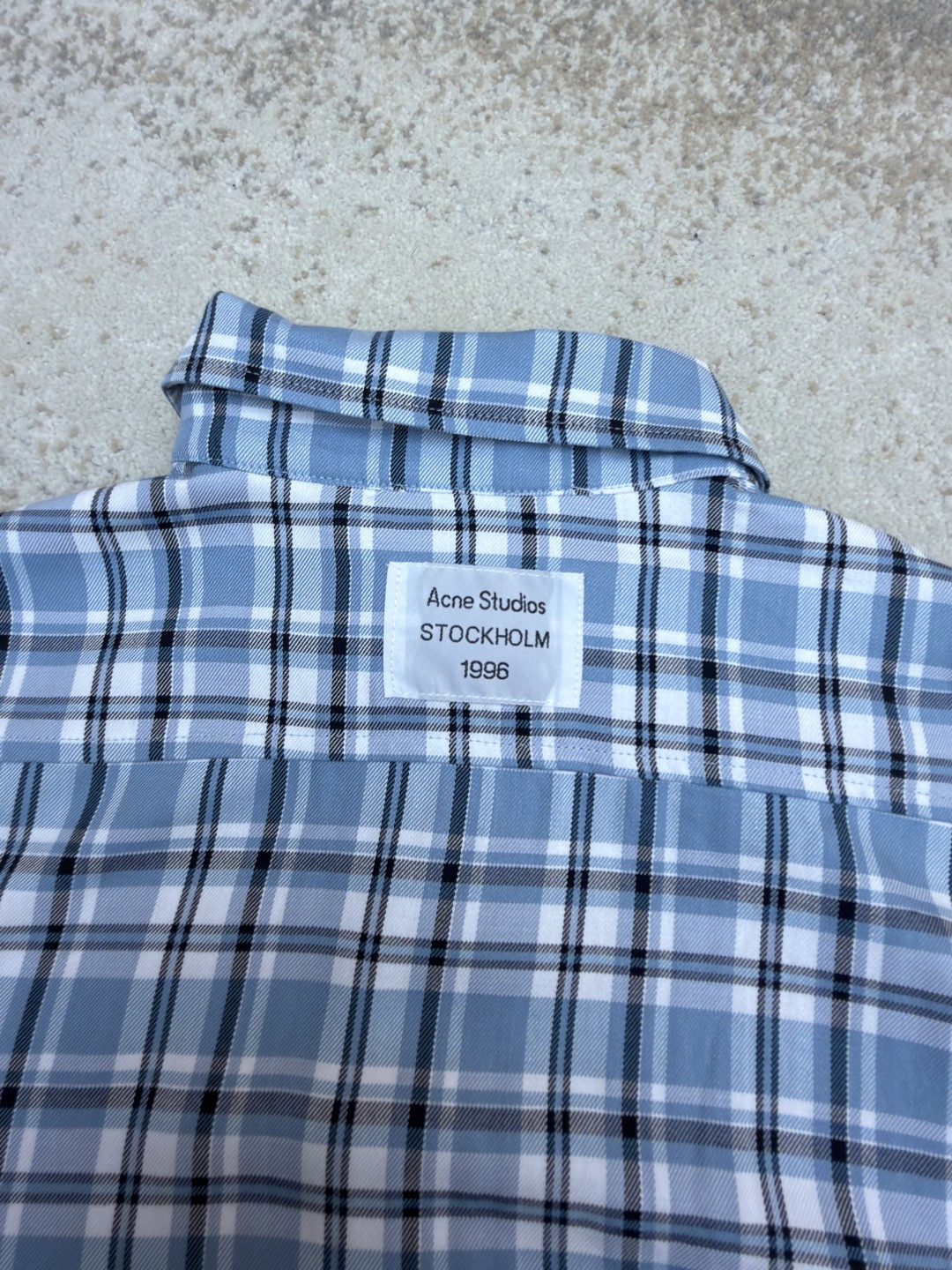Acne Studios 1996蓝白格纹衬衫 短袖 外套 A7 BB0701-DXB