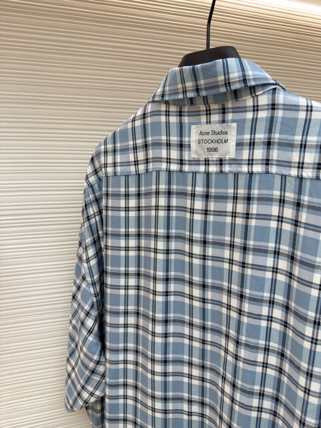 Acne Studios 1996蓝白格纹衬衫 短袖 外套 A7 BB0701-DXB