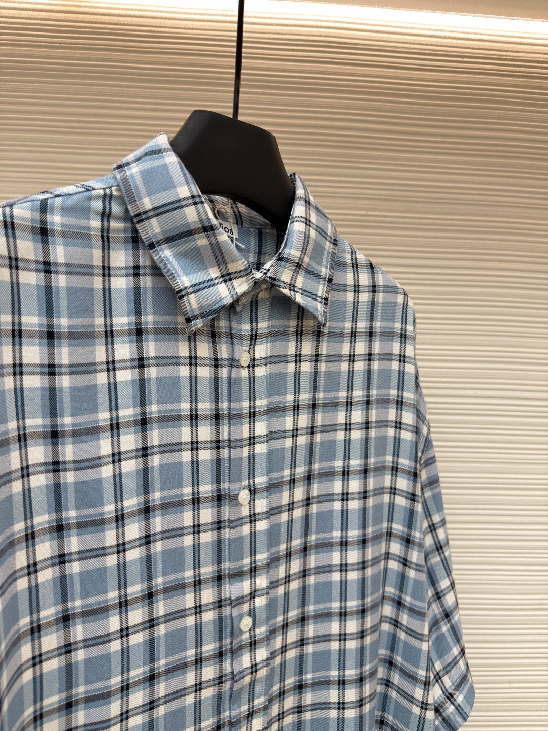 Acne Studios 1996蓝白格纹衬衫 短袖 外套 A7 BB0701-DXB