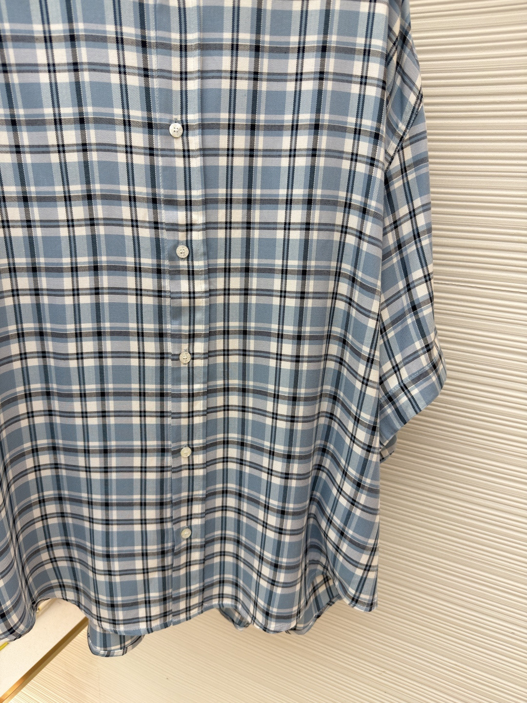 Acne Studios 1996蓝白格纹衬衫 短袖 外套 A7 BB0701-DXB