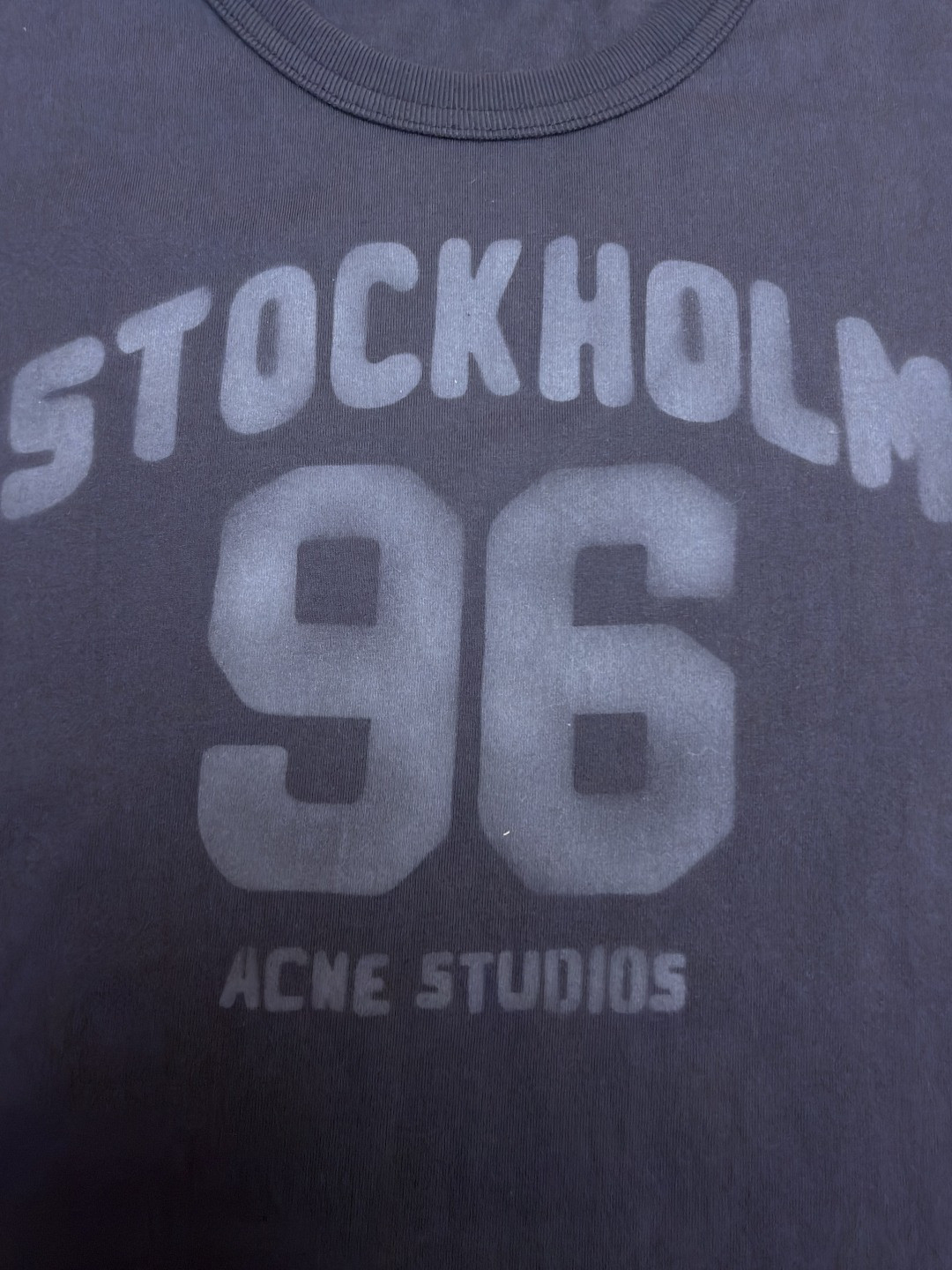 Acne Studios 徽标图案圆领T恤 短袖 女款 黑色 A0 AL0539-DC2