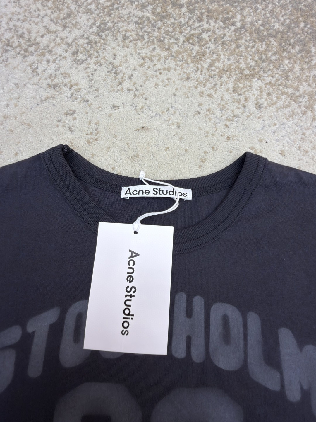 Acne Studios 徽标图案圆领T恤 短袖 女款 黑色 A0 AL0539-DC2