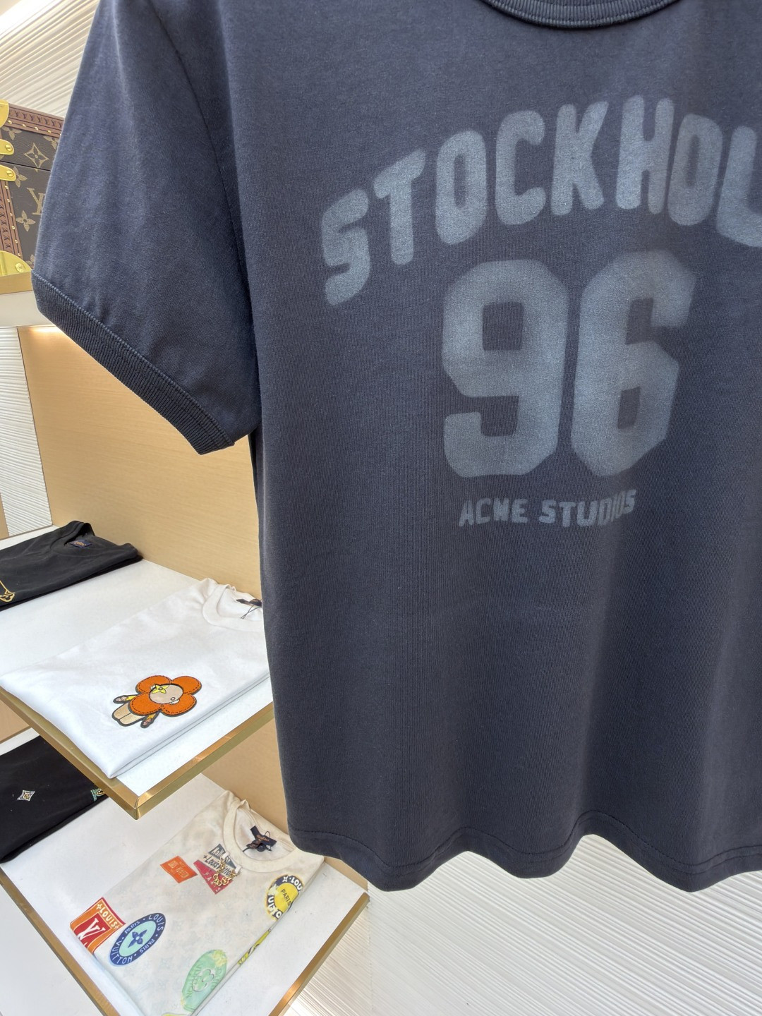 Acne Studios 徽标图案圆领T恤 短袖 女款 黑色 A0 AL0539-DC2