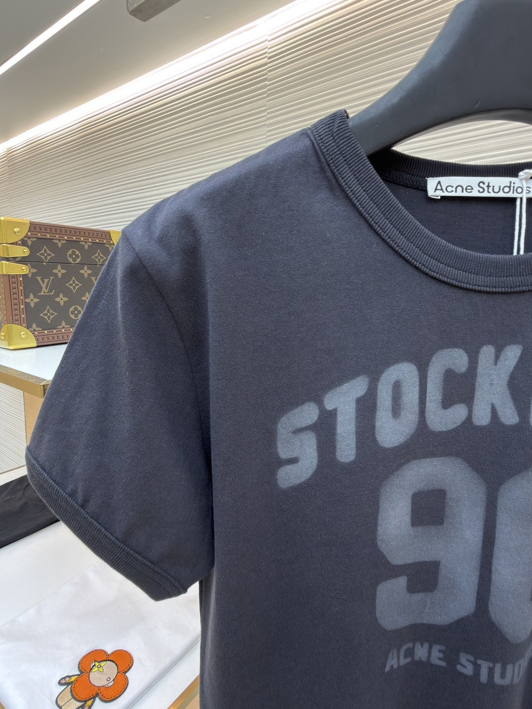 Acne Studios 徽标图案圆领T恤 短袖 女款 黑色 A0 AL0539-DC2