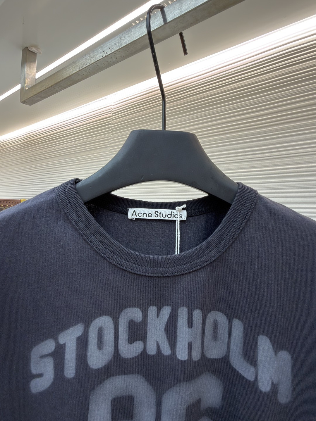Acne Studios 徽标图案圆领T恤 短袖 女款 黑色 A0 AL0539-DC2