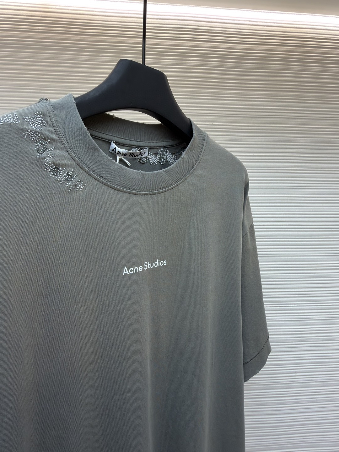 Acne Studios 补丁贴布圆领T恤 短袖 灰色 A5 CL0446-BHR