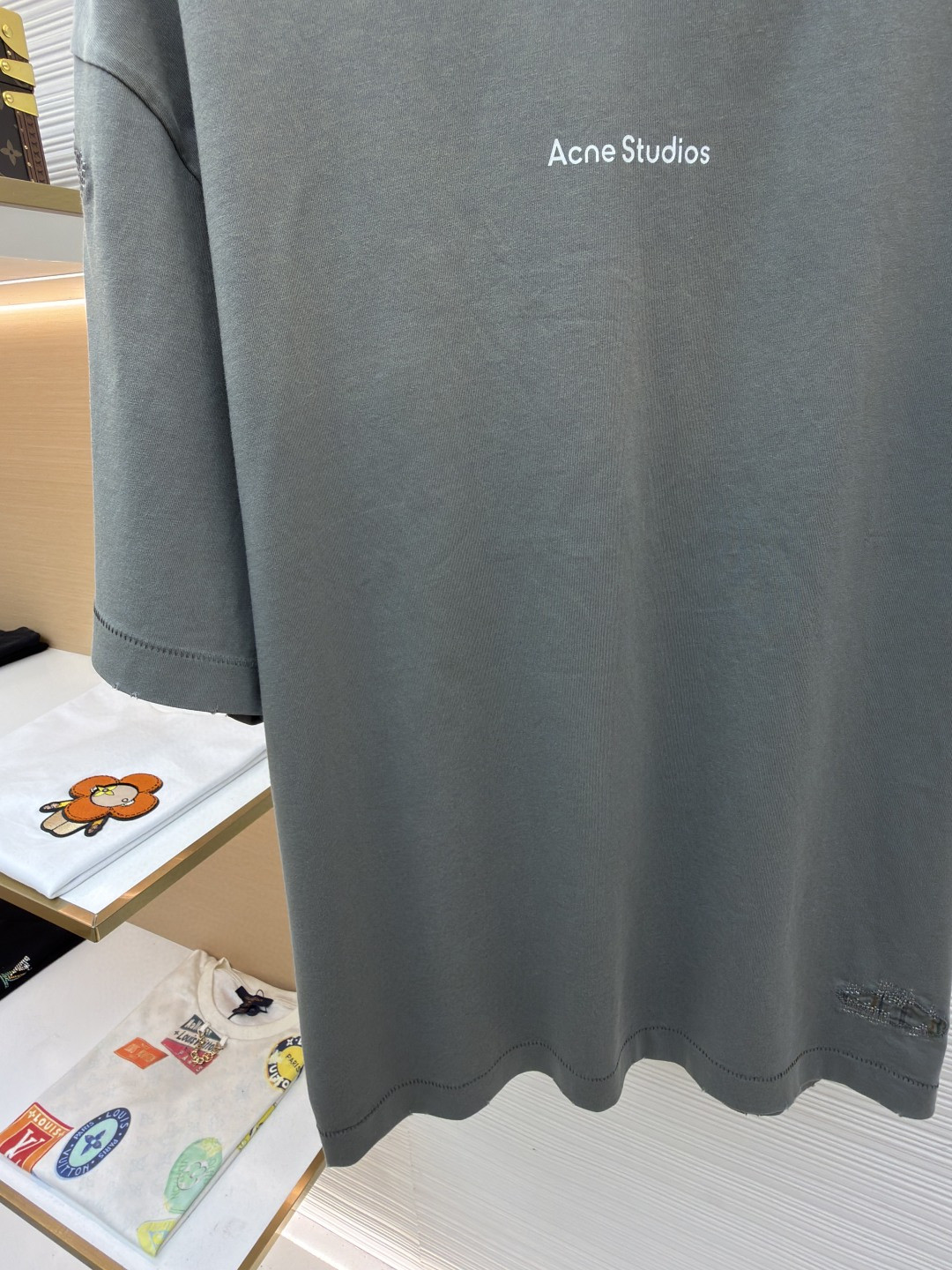 Acne Studios 补丁贴布圆领T恤 短袖 灰色 A5 CL0446-BHR