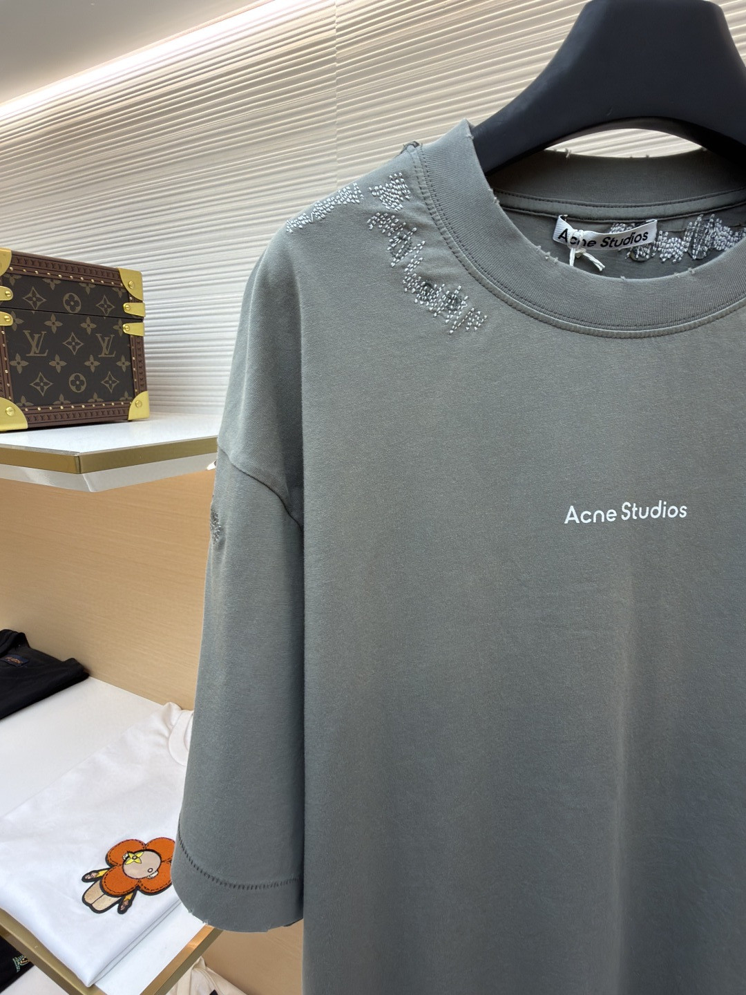 Acne Studios 补丁贴布圆领T恤 短袖 灰色 A5 CL0446-BHR