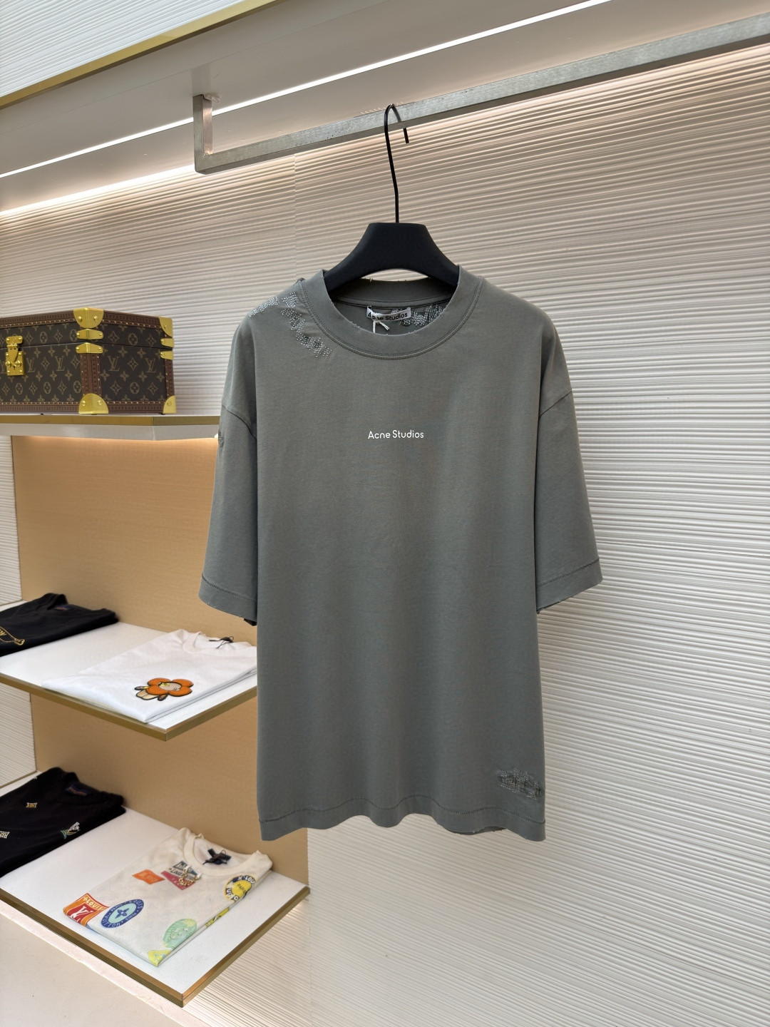 Acne Studios 补丁贴布圆领T恤 短袖 灰色 A5 CL0446-BHR