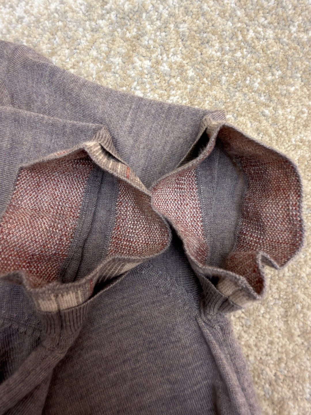 Acne Studios 假两件拼接polo领针织衫 短袖 女款 浅棕色 B0 A60644-CUO