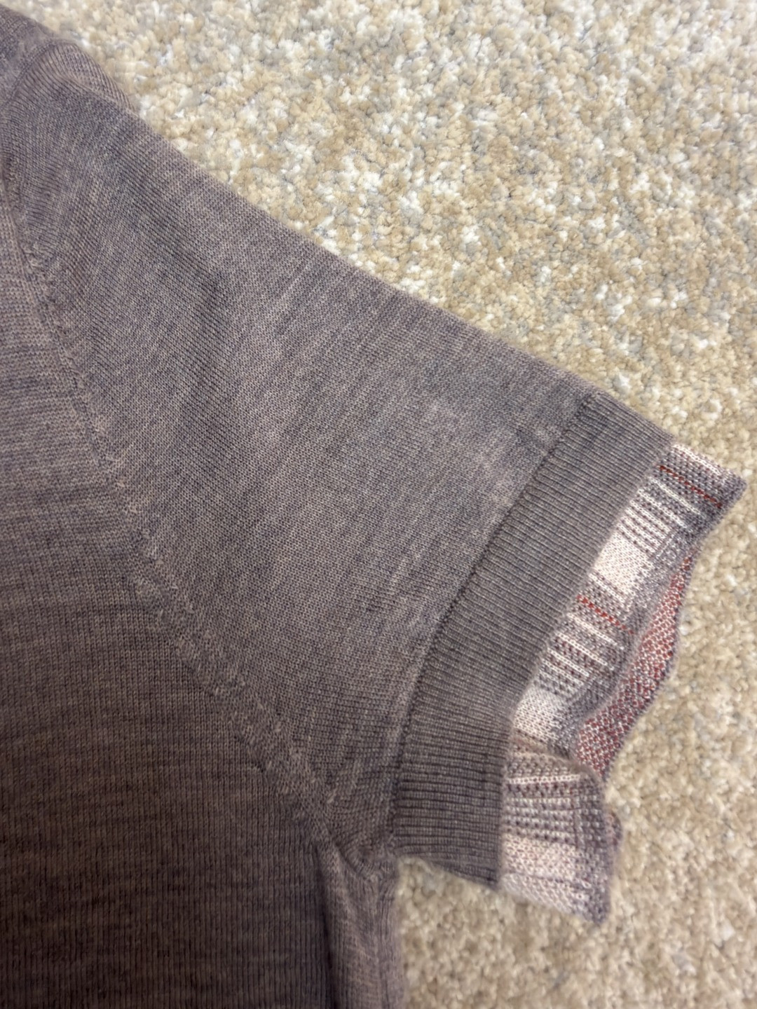 Acne Studios 假两件拼接polo领针织衫 短袖 女款 浅棕色 B0 A60644-CUO