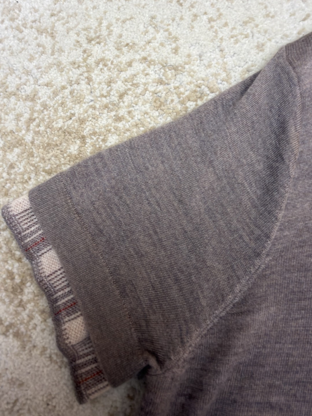 Acne Studios 假两件拼接polo领针织衫 短袖 女款 浅棕色 B0 A60644-CUO