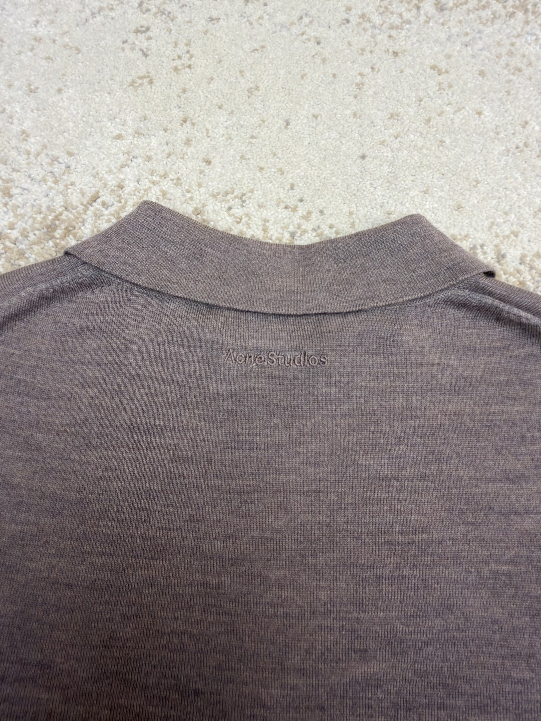 Acne Studios 假两件拼接polo领针织衫 短袖 女款 浅棕色 B0 A60644-CUO