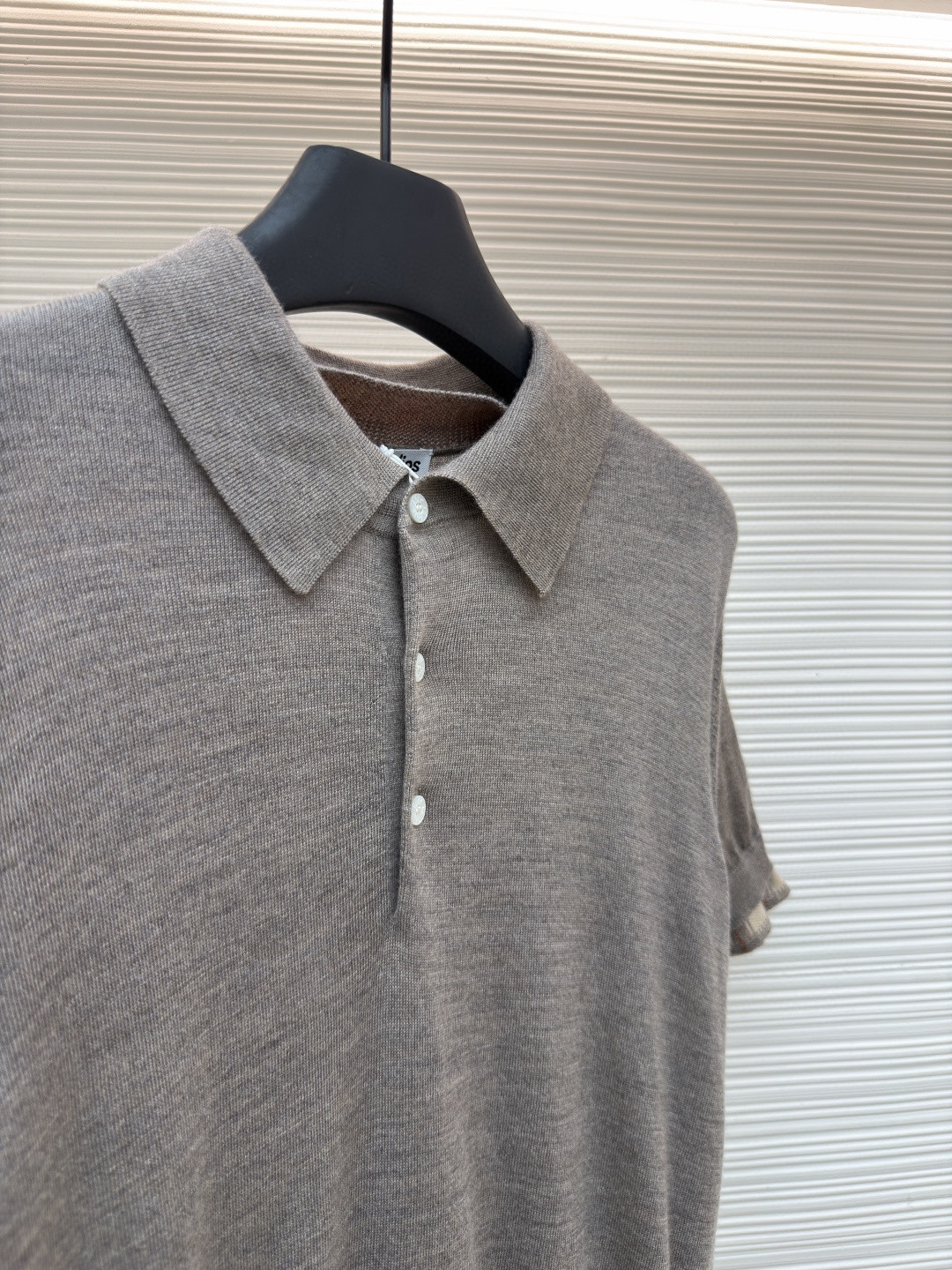 Acne Studios 假两件拼接polo领针织衫 短袖 女款 浅棕色 B0 A60644-CUO